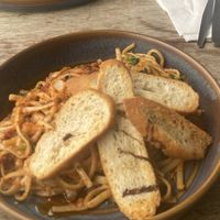 Sun-dried tomato pesto linguine   at Tywarnhayle Inn in Perranporth