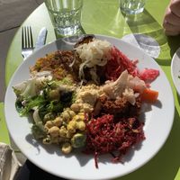 Fritter lunch  at The Veg Box Cafe - Canterbury in Canterbury