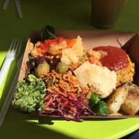 Super tasty burger salad  at The Veg Box Cafe - Canterbury in Canterbury