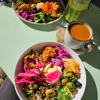 Buddha Bowl and Veggie Fritter at The Veg Box Cafe - Canterbury in Canterbury