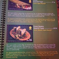 Menu at Efendi Doner in Bucharest