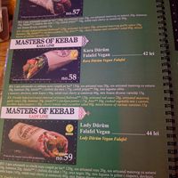 Menu at Efendi Doner in Bucharest