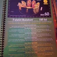 Menu at Efendi Doner in Bucharest