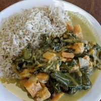 Sweet potato, kale & greens curry at Plant Cafe - maybe closed in Ipswich