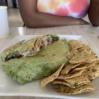 Crunch wrap was excellent ! at El Verde Comic Café in Rio Grande