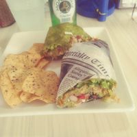 Vegan burrito.Muy bueno y preparado con esmero y amor at El Verde Comic Café in Rio Grande