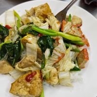 Rice with tofu and veggies at Jay Oh Vegetarian in Bangkok