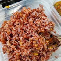 Brown rice at Tatale Vegan Restaurant in Accra