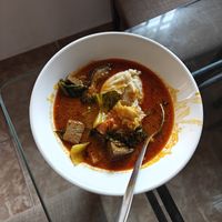 I took away the food and had it at home. This was half the fufu portion at Tatale Vegan Restaurant in Accra