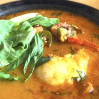 Fufu soup stew   at Tatale Vegan Restaurant in Accra