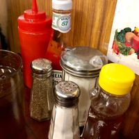 table at B and H Dairy Vegetarian Restaurant in New York City
