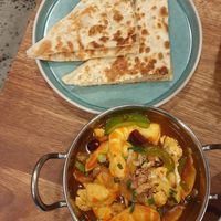 Assam prawn curry $23.00 with garlic roti: AMAZING salty/sour/spicy curry at Baba Hawker in Brunswick