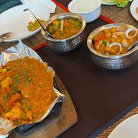 Masala dishes, rice and veggies  at Highway Curry - Kata in Phuket