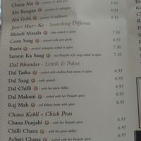 Menu 2 at Archana in Belfast