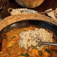 Matar paneer with Jeera Rice and Roti at Archana in Belfast