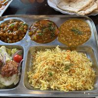 Thali - warning do not get an appetizer too - it’s huge  at Archana in Belfast