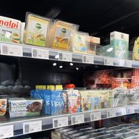 Vegan cheese slices! at Baronesha in Tirana