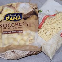 Fresh (i.e., refrigerated) vegan pasta at Baronesha in Tirana