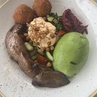 Sweet potato ball vegan bowl. Outstanding!  at Barzura in Coogee