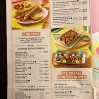 Menu at San Churro in Docklands