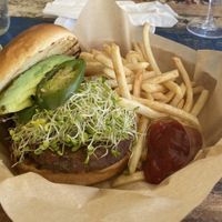 The taro  burger was very good!  at The Cabana Bar & Grill in Koloa