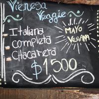 Opciones de completos veganos: italiano, completo y chacarero. at El Palenke Sandwicheria in Santiago