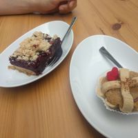 On the right a typical Leipzig pastry at Brotgefuehle in Leipzig