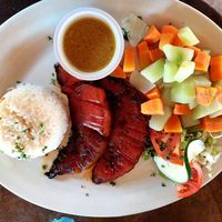 Grilled watermelon"meat" at Barca de Oro in Las Penitas