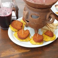 Vegan tipico and jamaica at Barca de Oro in Las Penitas