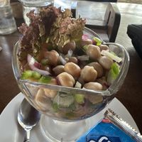 Garbanzo bean ceviche   at Barca de Oro in Las Penitas