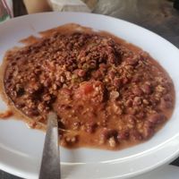 Chilli con carne de soya at Barca de Oro in Las Penitas