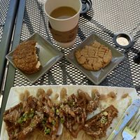 Pumpkin spice, and peanut butter cookies! Mushroom chicken and waffles. So good! at Lifestyle Cafe in Columbus