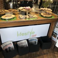 The entrance full of pastries   at Lifestyle Cafe in Columbus