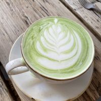 Matcha latte with coconut milk  at The Edinburgh Larder in Edinburgh