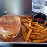 Buffalo Chick'n with fries at 4th & State in Columbus