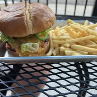 Jalapeño burger and french fries  at 4th & State in Columbus