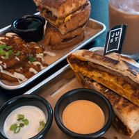 Breakfast sandwich and French toast sandwich. To dieee for  at 4th & State in Columbus