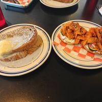 Lavender and Lemon French toast, and carrot lok bagel with cream cheese (special) at 4th & State in Columbus
