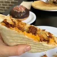 Close up of crunch wrap  at 4th & State in Columbus
