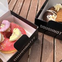 “Let’s party” and chocolate Biscoff doughnuts at Doughnotts in Lincoln