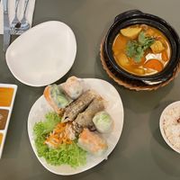 Vegan Curry and Vegan Rolls  at Le Saigon in Wellington