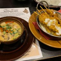 Tom Kha and tofu satay skewers  at Thai House in Hull
