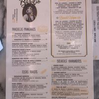 Menu   at Basilio in Lisbon