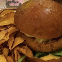 Chickpea burger  at Basilio in Lisbon
