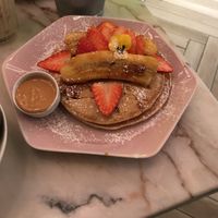 Dairy-free buckwheat pancakes at Basilio in Lisbon