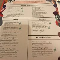 Veganuary menu  at Bill's in Durham