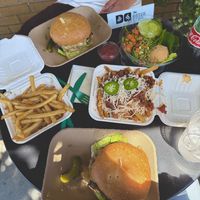 kicking queso burgers, buddha bowl and chili cheese fries. ask for vegan cheese!  at The Dutch Door in Napa