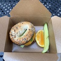 Avocado, egg and cheese bagel sandwich  at Sam & Gertie's in Chicago
