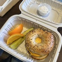 The “Dexter Davidson”.  Egg patty, cheddar, fried salami and giardinara cream cheese. Great flavor but egg, cheese and salami all too mushy together.why I got to add the crm ch at Sam & Gertie's in Chicago