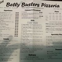 Vegan menu  at Belly Busters in Waldo